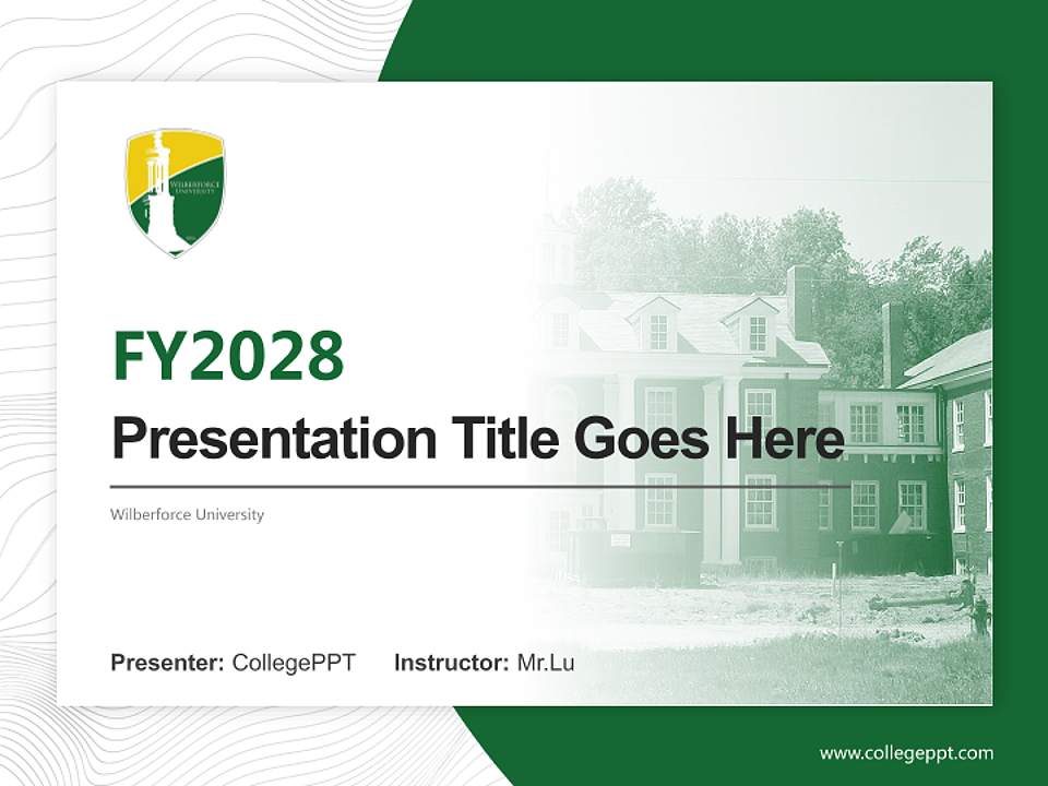 Wilberforce University Academic Presentation/Research Findings Report PPT Template4:3 ratio PPT effect preview image5
