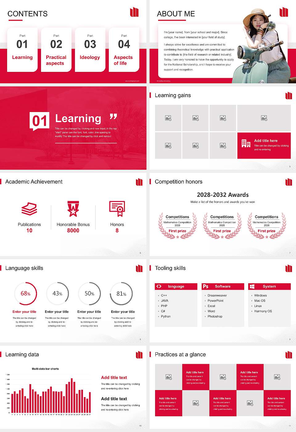 Wheeling University National Scholarship Defense PPT Template16:9 ratio PPT effect preview image2