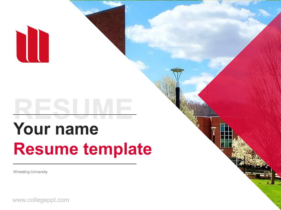 Wheeling University Resume PPT Template4:3 ratio PPT effect preview image5
