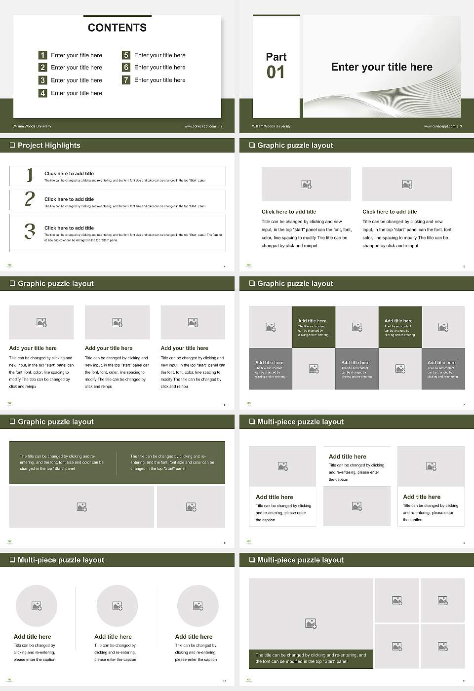 William Woods University General Purpose PPT Template16:9 ratio PPT effect preview image2