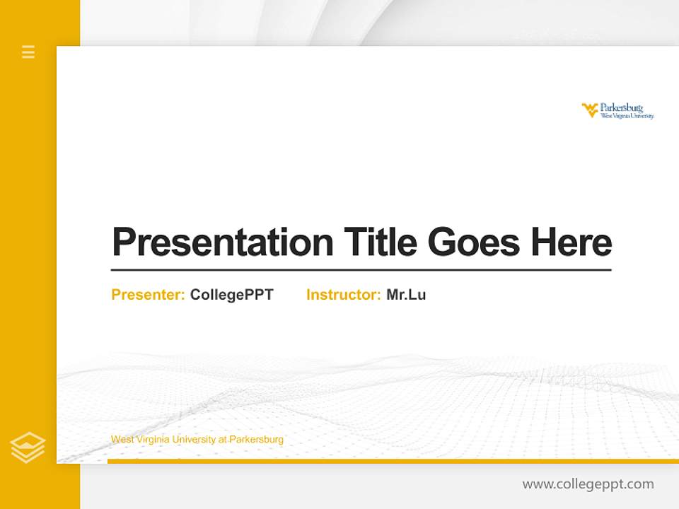 West Virginia University at Parkersburg Thesis Proposal/Graduation Defense PPT Template4:3 ratio PPT effect preview image5