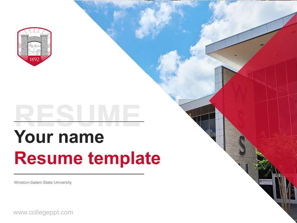 Winston-Salem State University Resume PPT Template4:3 ratio PPT effect preview image5