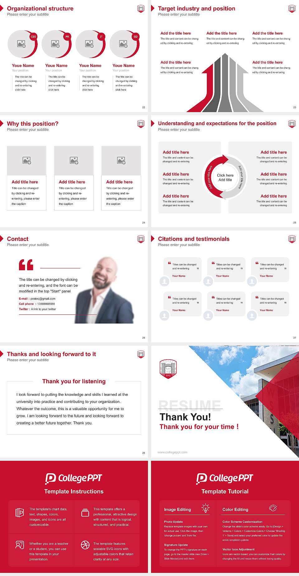 Winston-Salem State University Resume PPT Template4:3 ratio PPT effect preview image4