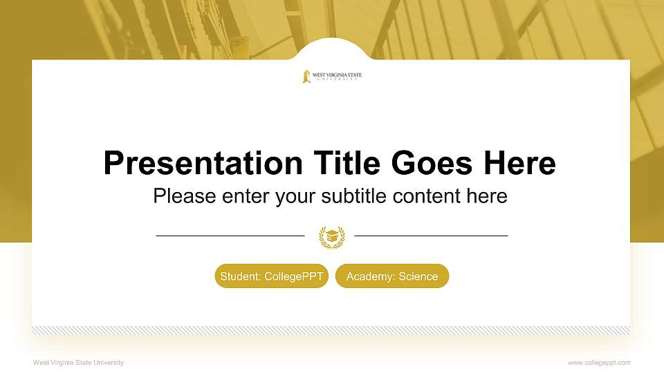West Virginia State University National Scholarship Defense PPT Template16:9 ratio PPT effect preview image