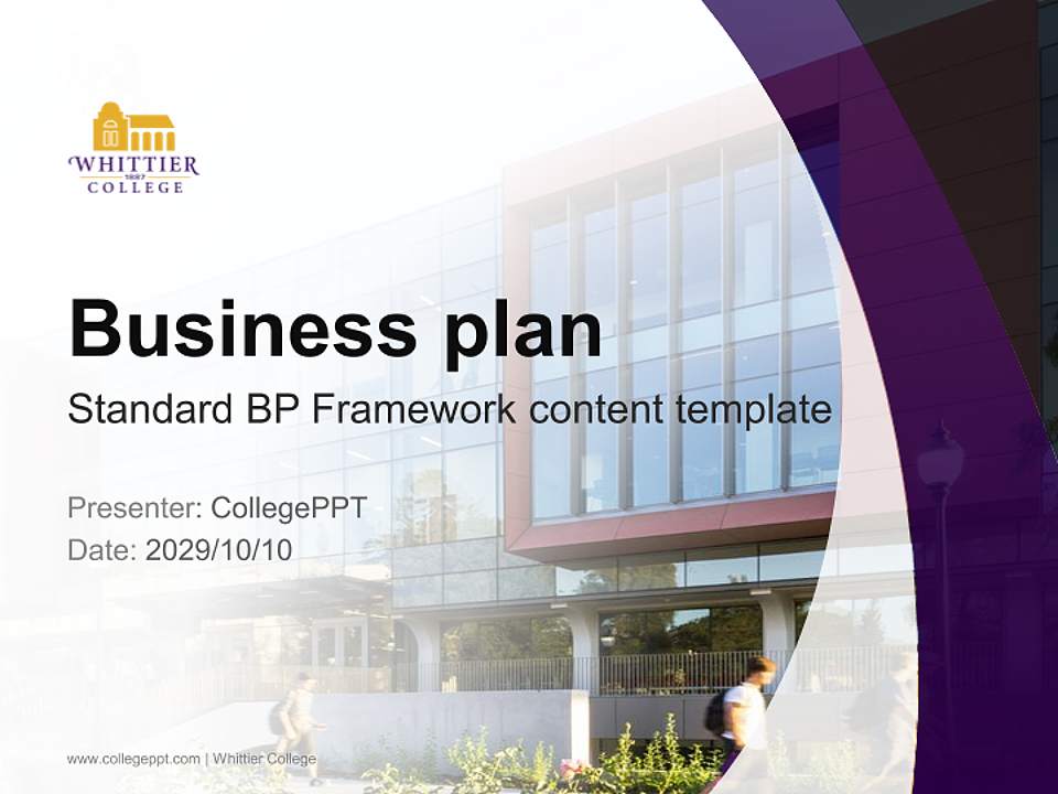 Whittier College Competition/Entrepreneurship Contest PPT Template4:3 ratio PPT effect preview image9