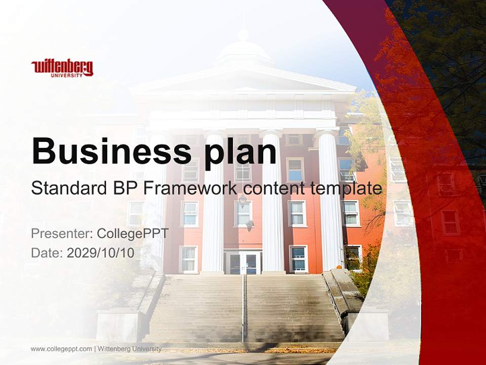 Wittenberg University Competition/Entrepreneurship Contest PPT Template4:3 ratio PPT effect preview image9