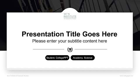 Won Institute of Graduate Studies National Scholarship Defense PPT Template