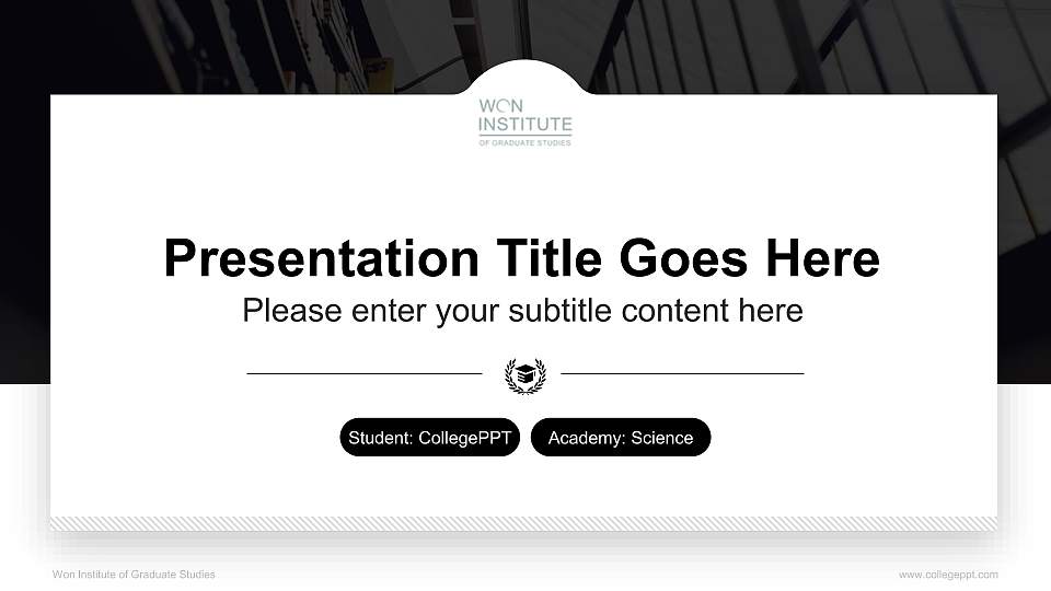 Won Institute of Graduate Studies National Scholarship Defense PPT Template16:9 ratio PPT effect preview image