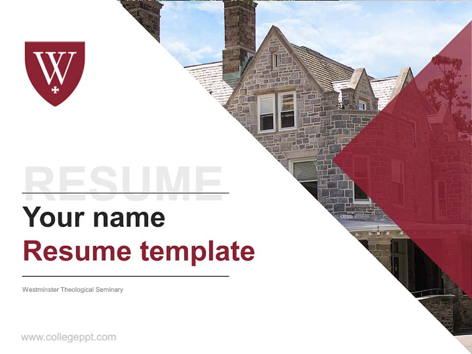 Westminster Theological Seminary Resume PPT Template4:3 ratio PPT effect preview image5