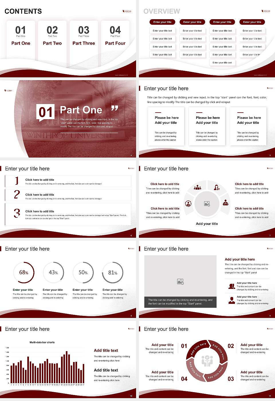 Winthrop University Lecture Sharing and Networking Event PPT Template16:9 ratio PPT effect preview image2
