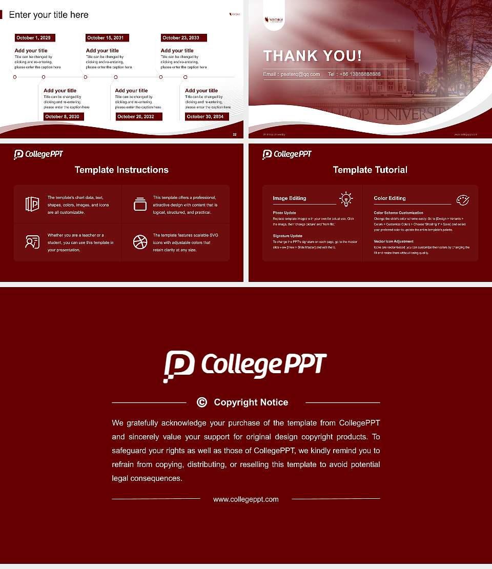 Winthrop University Lecture Sharing and Networking Event PPT Template16:9 ratio PPT effect preview image4