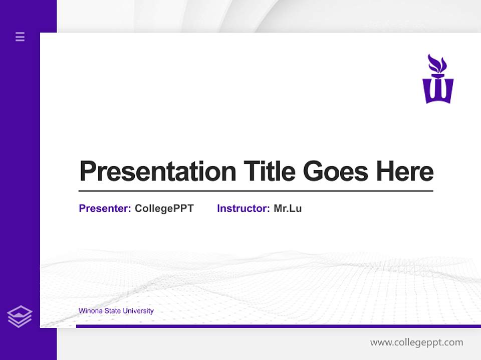 Winona State University Thesis Proposal/Graduation Defense PPT Template4:3 ratio PPT effect preview image5