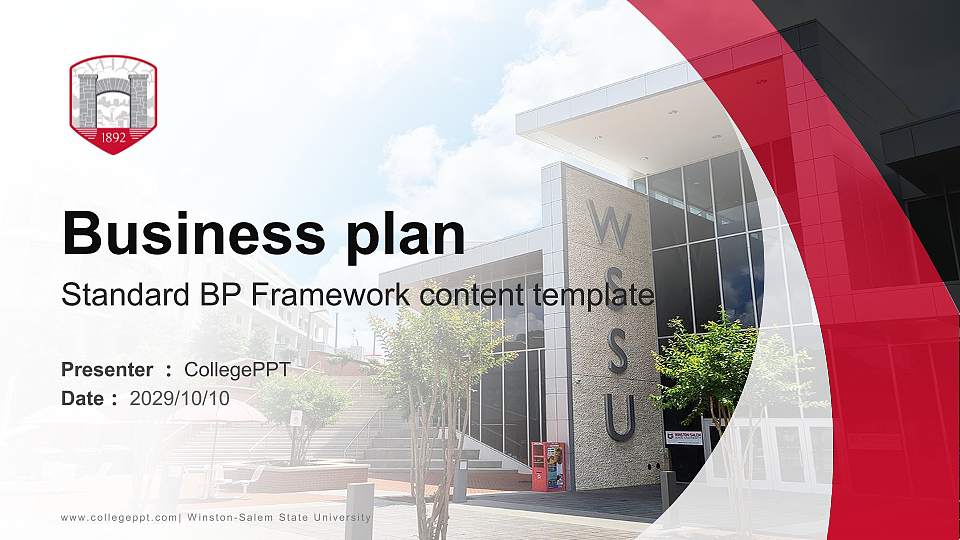 Winston-Salem State University Competition/Entrepreneurship Contest PPT Template16:9 ratio PPT effect preview image