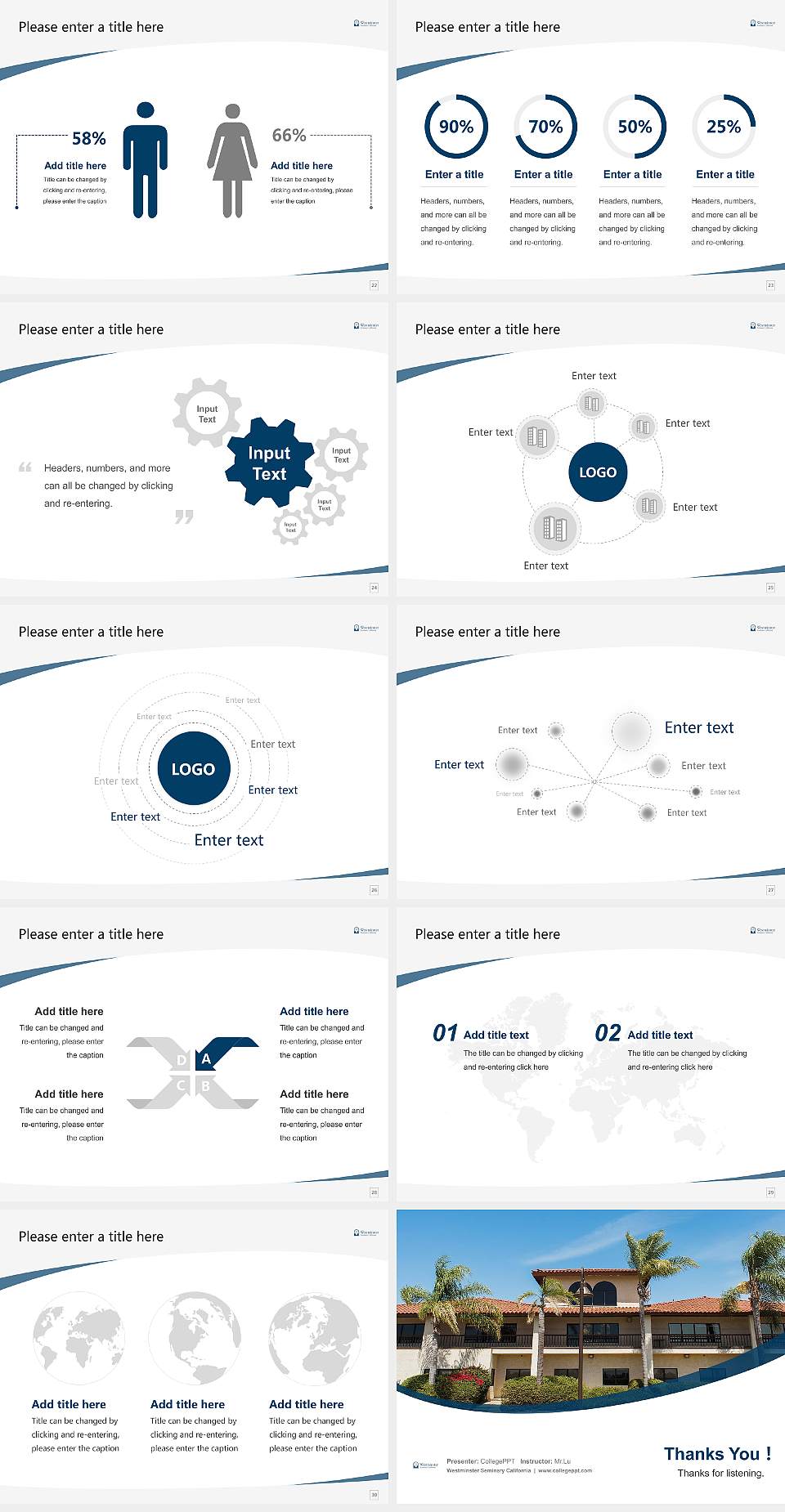 Westminster Seminary California Course/Courseware Creation PPT Template4:3 ratio PPT effect preview image4