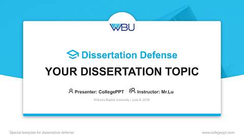 Williams Baptist University Graduation Thesis Defense PPT Template