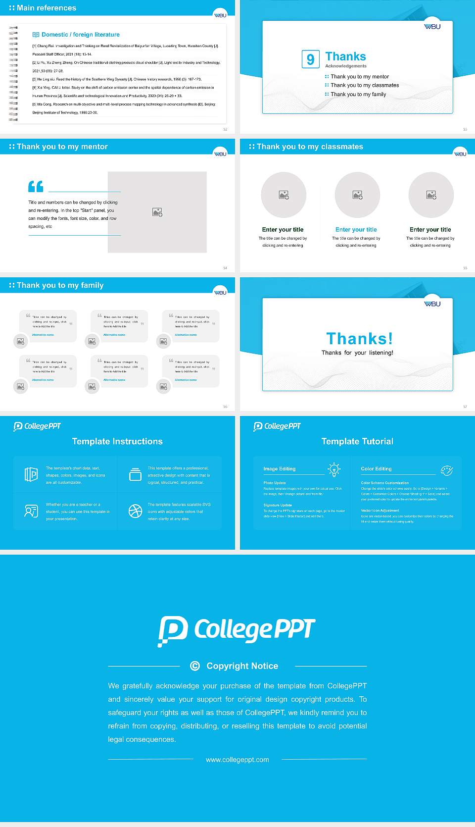 Williams Baptist University Graduation Thesis Defense PPT Template16:9 ratio PPT effect preview image7