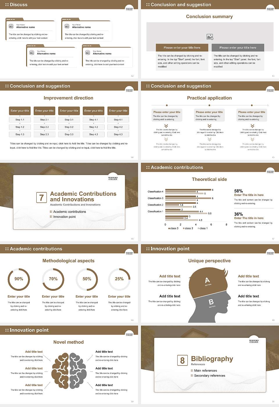 Wofford College Graduation Thesis Defense PPT Template16:9 ratio PPT effect preview image6