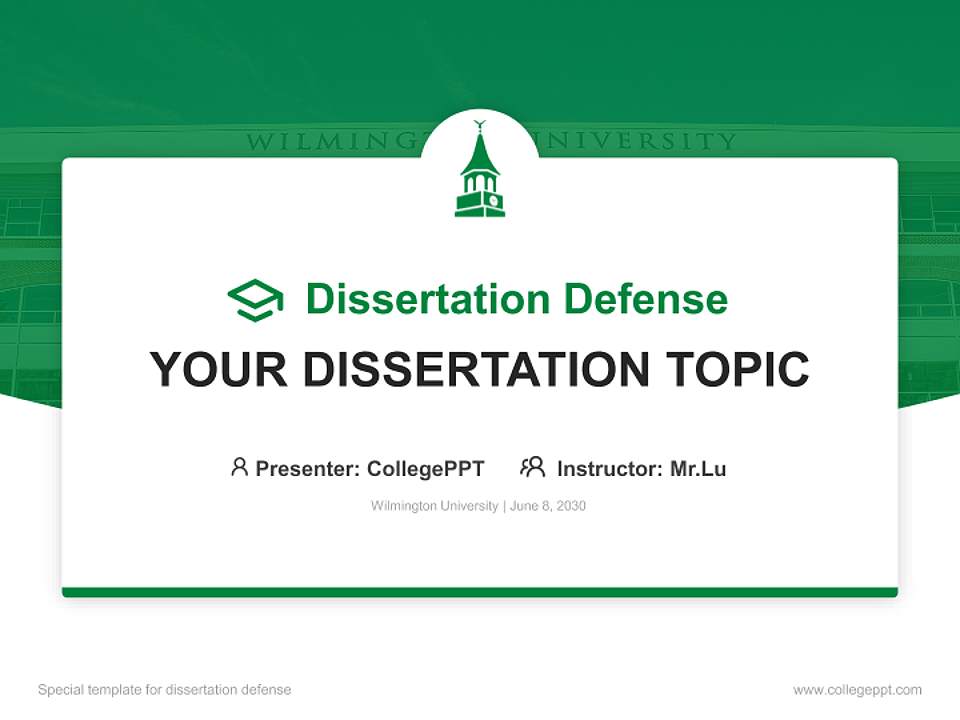 Wilmington University Graduation Thesis Defense PPT Template4:3 ratio PPT effect preview image7