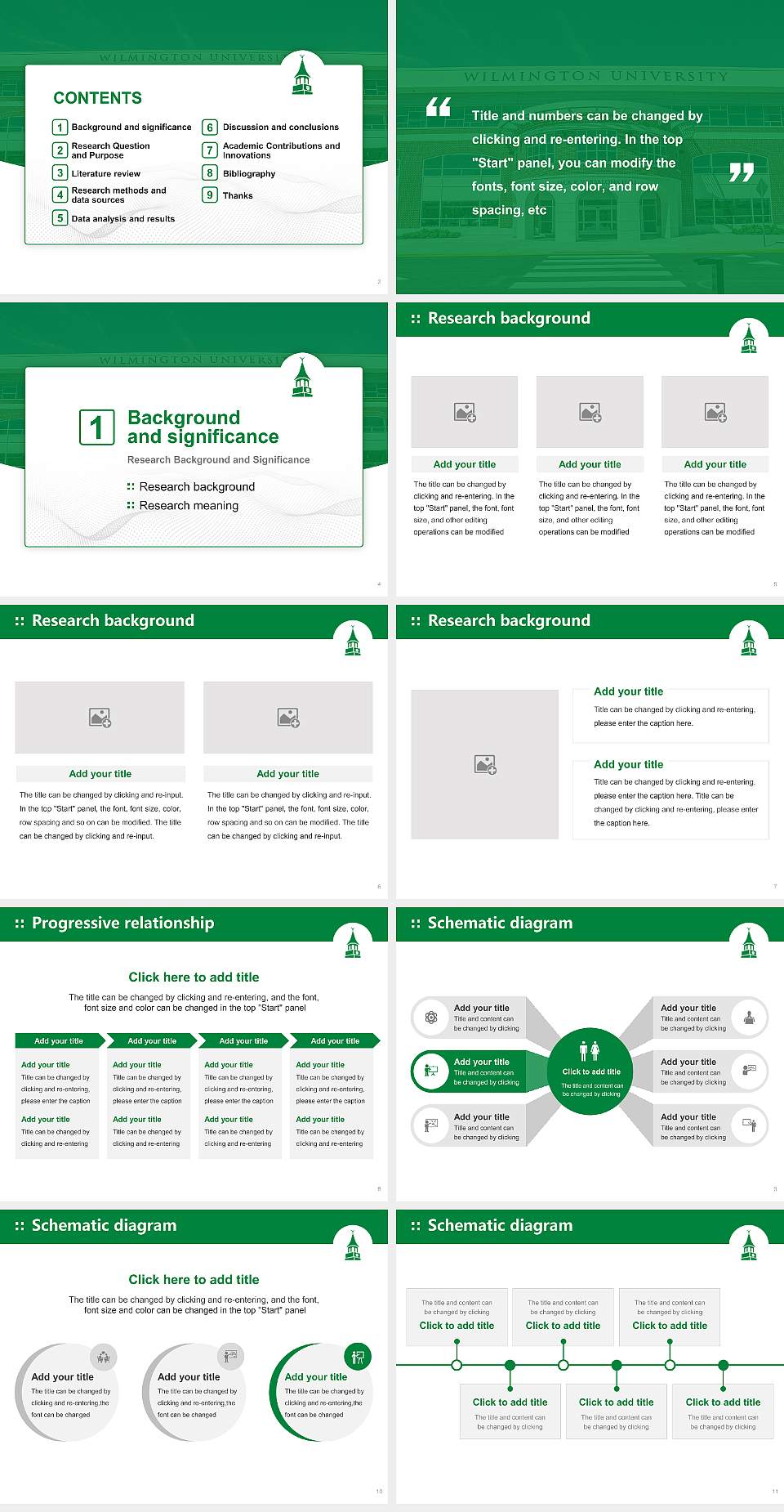 Wilmington University Graduation Thesis Defense PPT Template4:3 ratio PPT effect preview image2