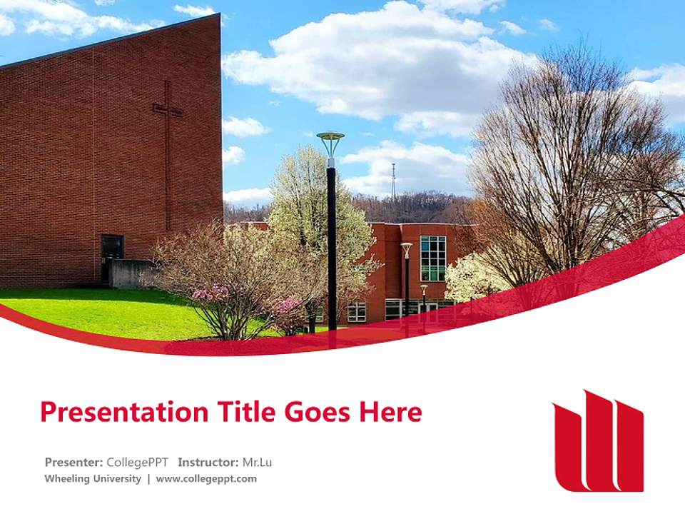 Wheeling University Course/Courseware Creation PPT Template4:3 ratio PPT effect preview image5