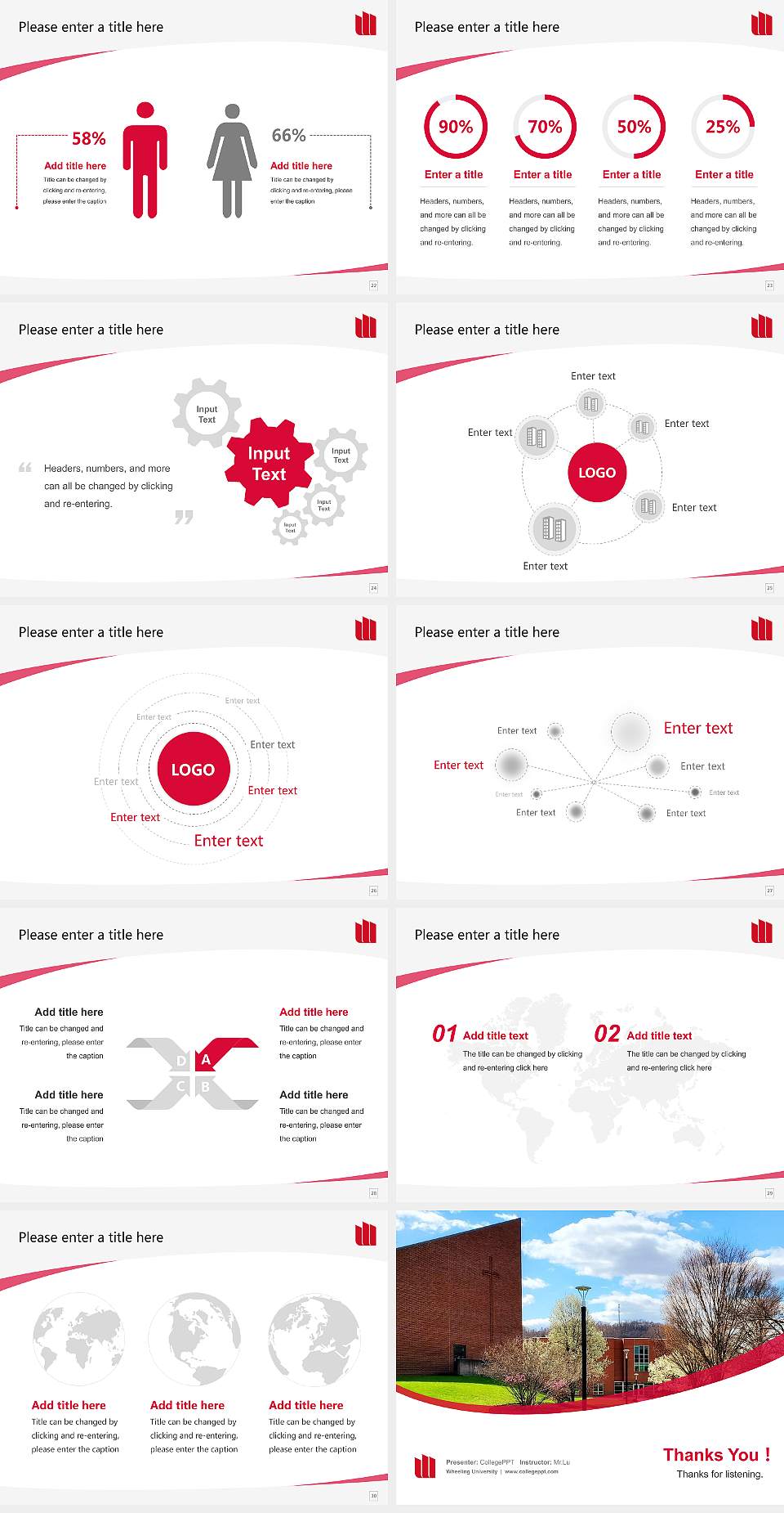 Wheeling University Course/Courseware Creation PPT Template4:3 ratio PPT effect preview image4