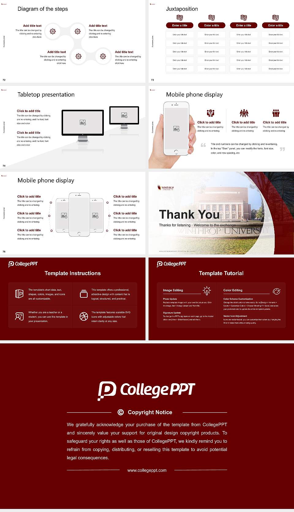 Winthrop University Competition/Entrepreneurship Contest PPT Template16:9 ratio PPT effect preview image9