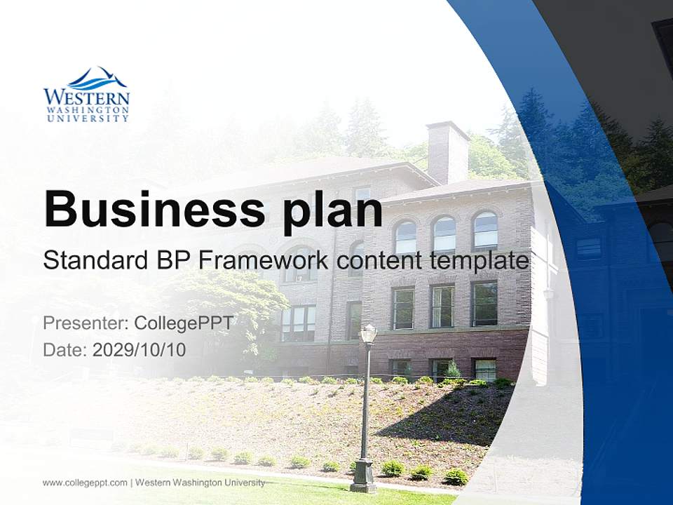 Western Washington University Competition/Entrepreneurship Contest PPT Template4:3 ratio PPT effect preview image9