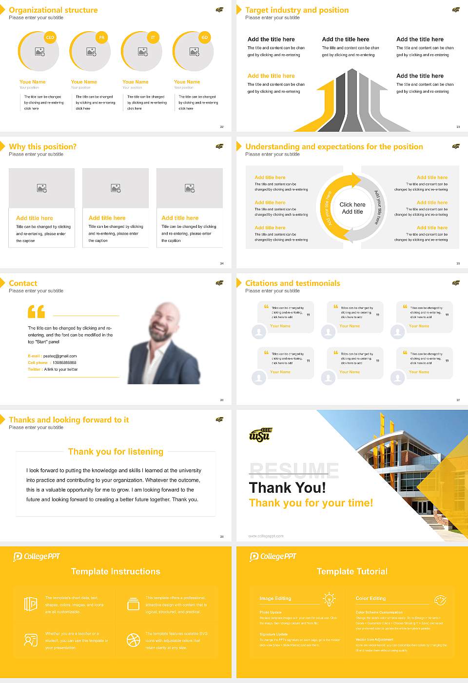 Wichita State University Resume PPT Template16:9 ratio PPT effect preview image4