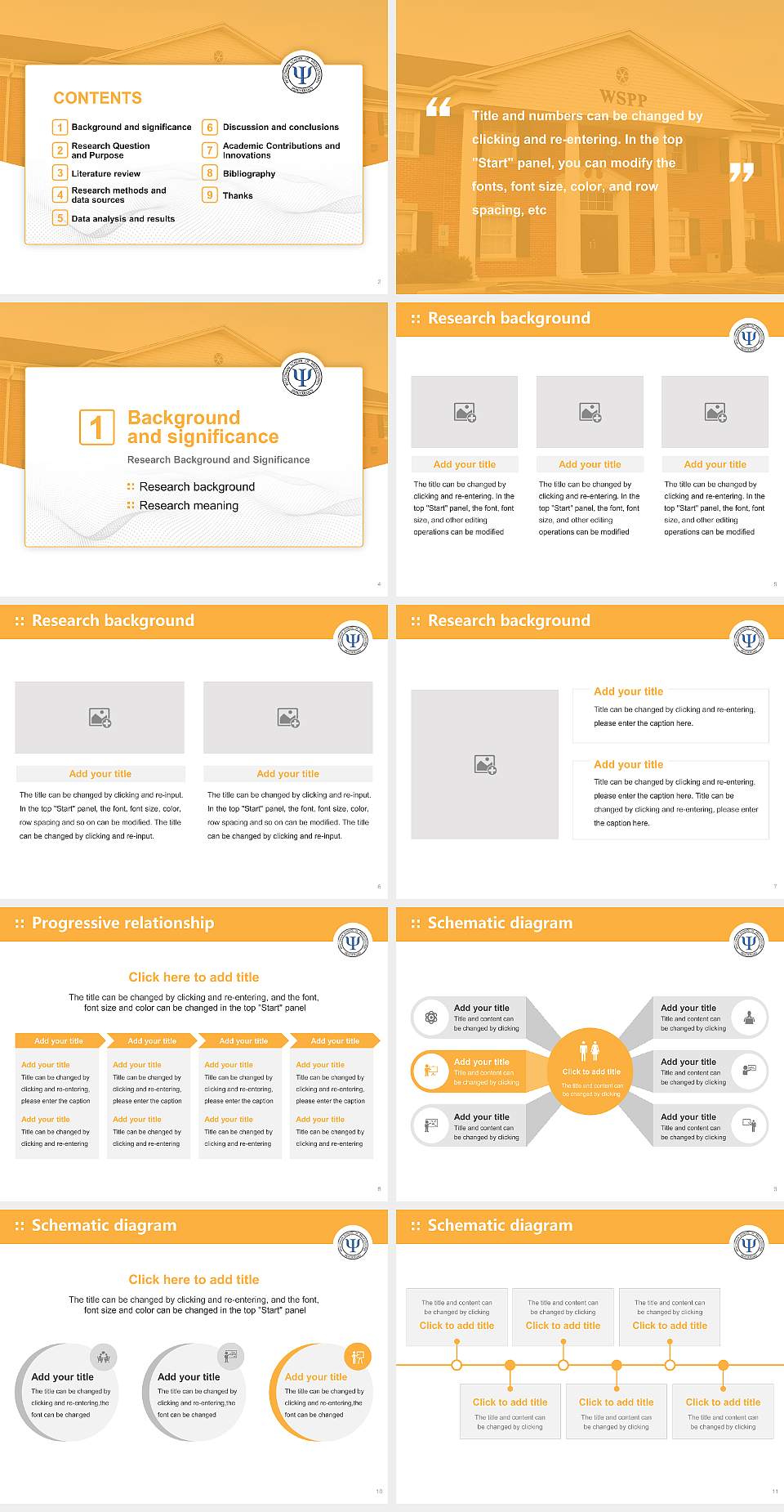 Wisconsin School of Professional Psychology Graduation Thesis Defense PPT Template4:3 ratio PPT effect preview image2