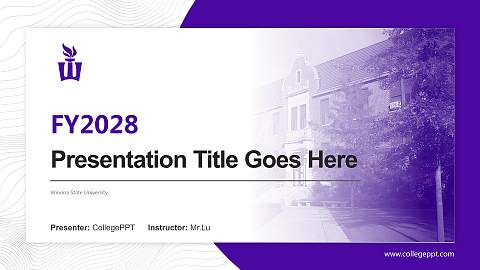 Winona State University Academic Presentation/Research Findings Report PPT Template