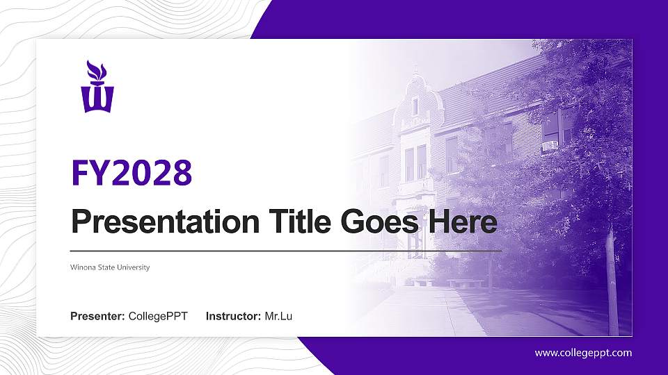 Winona State University Academic Presentation/Research Findings Report PPT Template16:9 ratio PPT effect preview image
