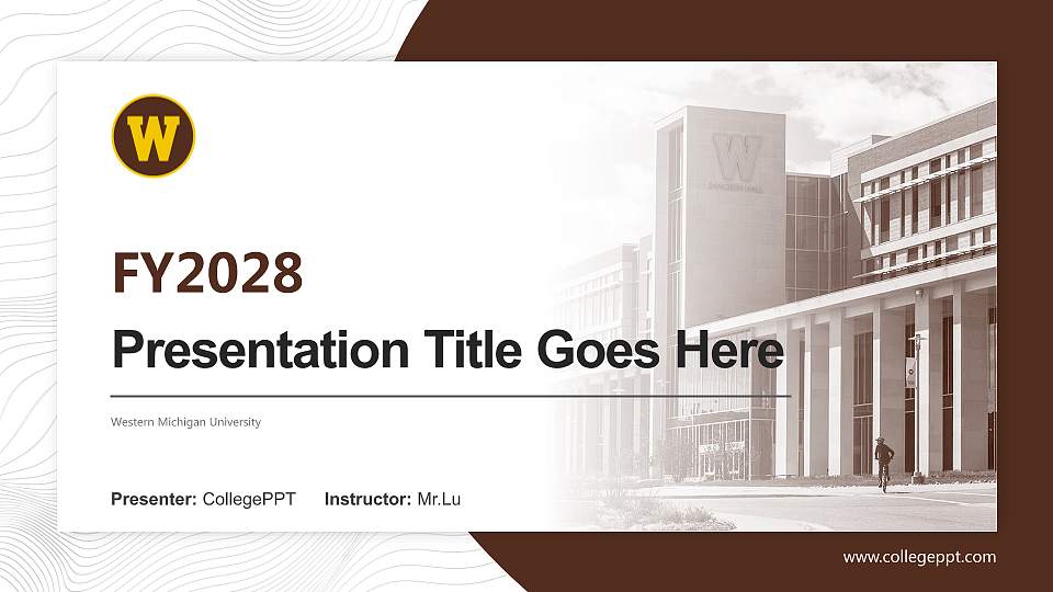 Western Michigan University Academic Presentation/Research Findings Report PPT Template16:9 ratio PPT effect preview image