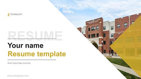 West Virginia State University Resume PPT Template
