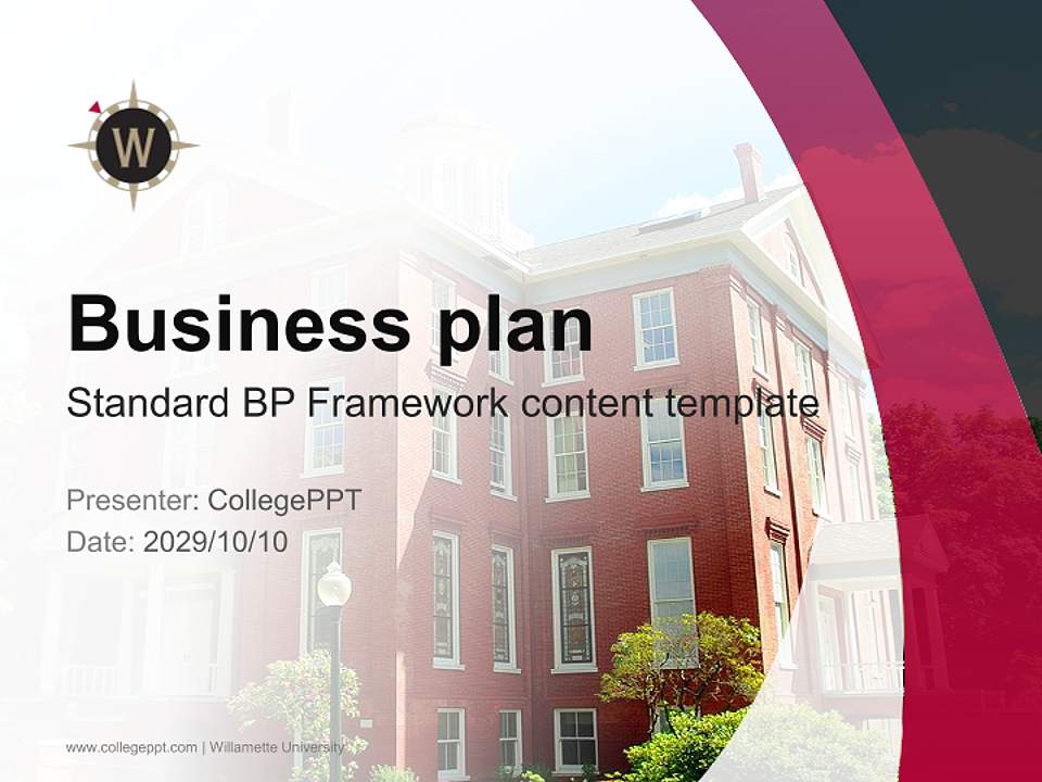 Willamette University Competition/Entrepreneurship Contest PPT Template4:3 ratio PPT effect preview image9