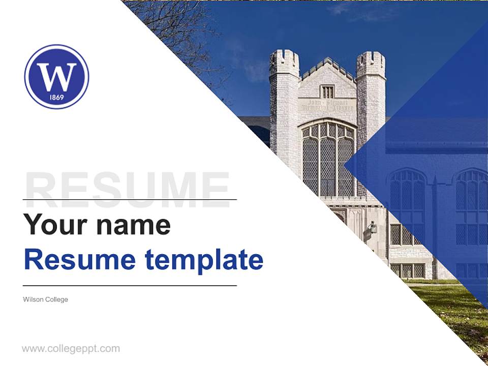 Wilson College Resume PPT Template4:3 ratio PPT effect preview image5