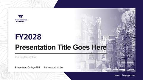 Westminster University (Utah) Academic Presentation/Research Findings Report PPT Template