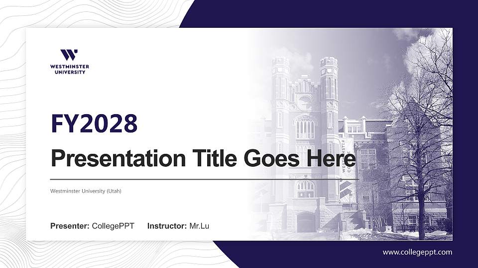 Westminster University (Utah) Academic Presentation/Research Findings Report PPT Template16:9 ratio PPT effect preview image