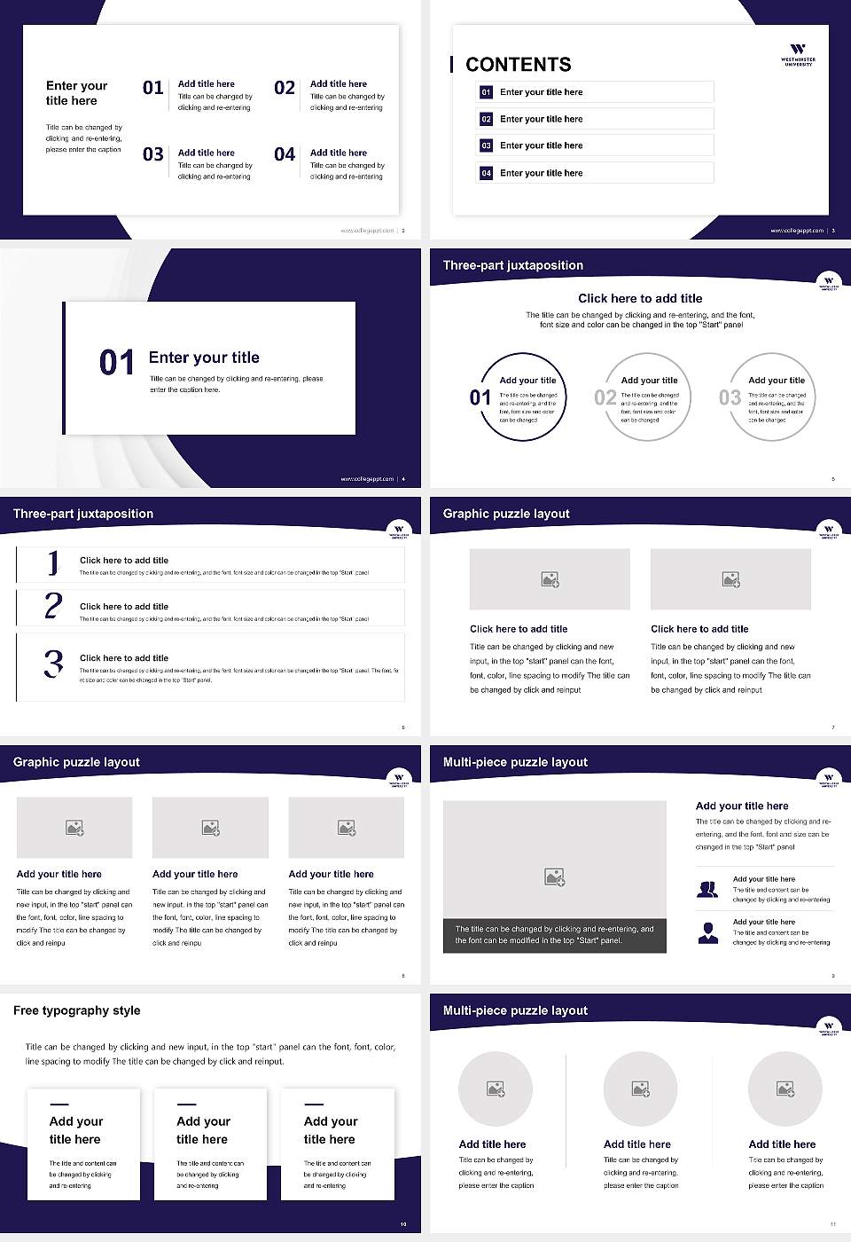Westminster University (Utah) Academic Presentation/Research Findings Report PPT Template16:9 ratio PPT effect preview image2