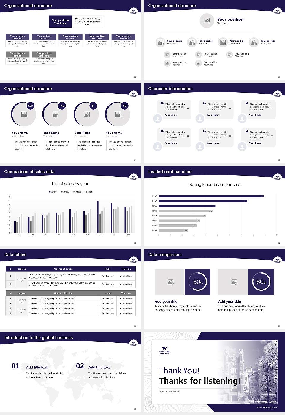 Westminster University (Utah) Academic Presentation/Research Findings Report PPT Template16:9 ratio PPT effect preview image4