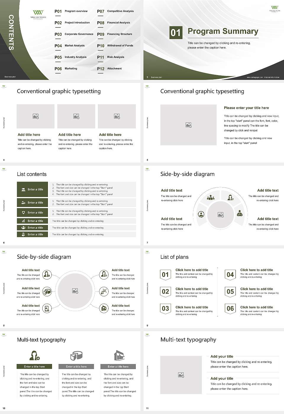 William Woods University Competition/Entrepreneurship Contest PPT Template16:9 ratio PPT effect preview image2