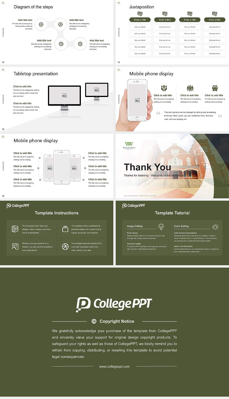 William Woods University Competition/Entrepreneurship Contest PPT Template16:9 ratio PPT effect preview image9