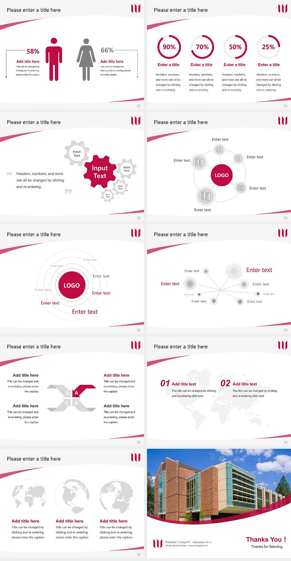 Whitworth University Course/Courseware Creation PPT Template4:3 ratio PPT effect preview image4