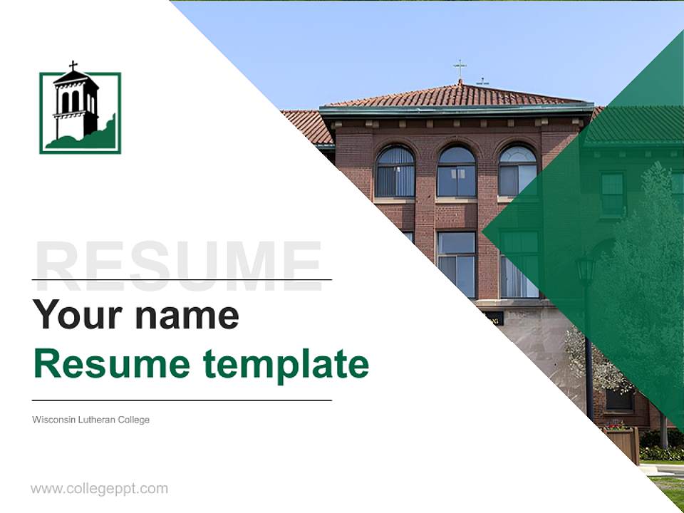 Wisconsin Lutheran College Resume PPT Template4:3 ratio PPT effect preview image5