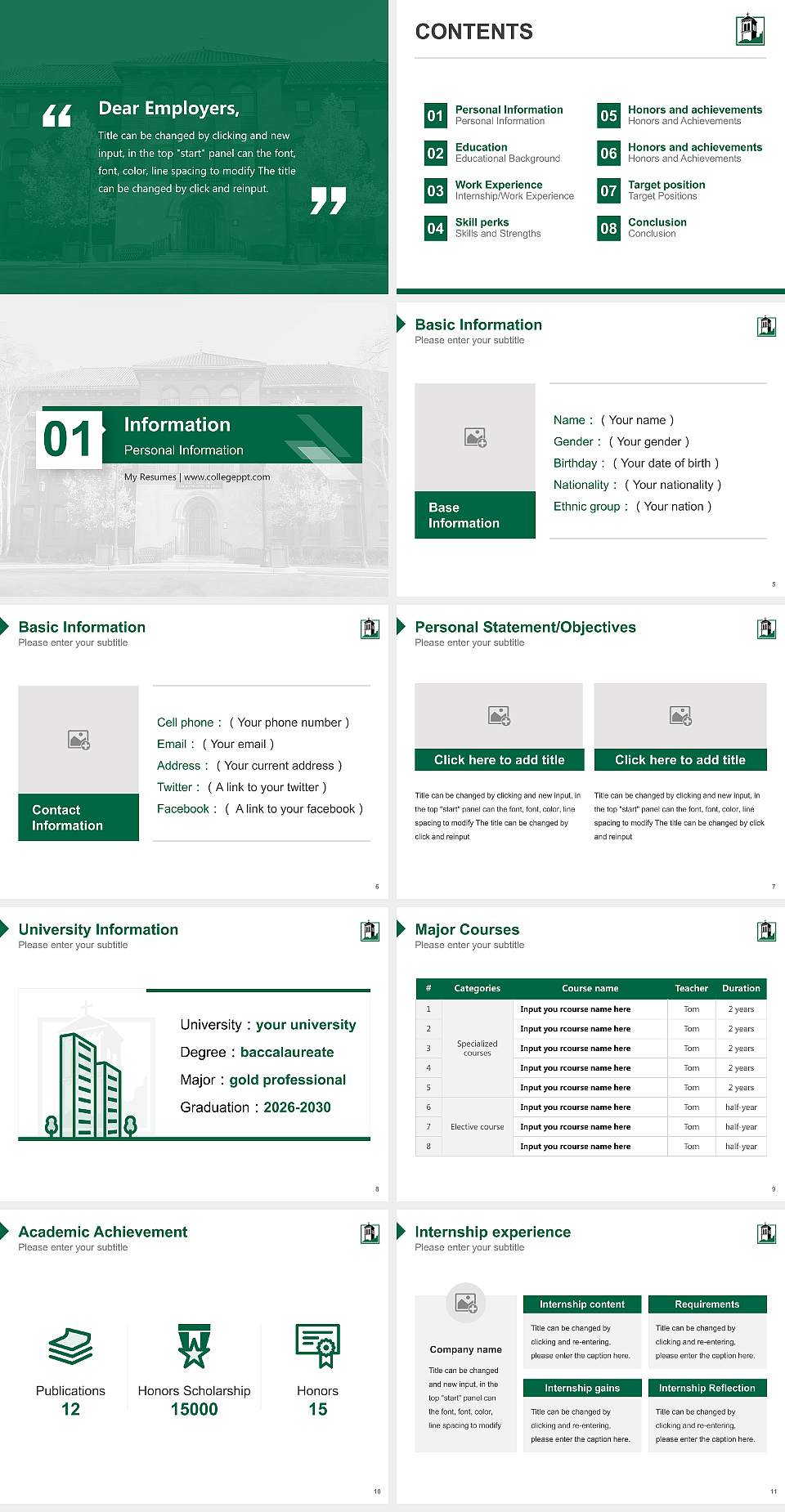 Wisconsin Lutheran College Resume PPT Template4:3 ratio PPT effect preview image2