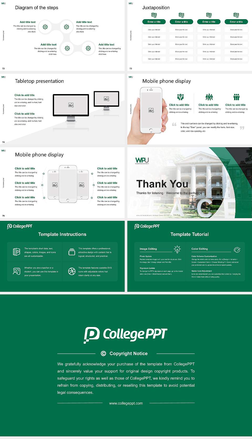 William Peace University Competition/Entrepreneurship Contest PPT Template16:9 ratio PPT effect preview image9