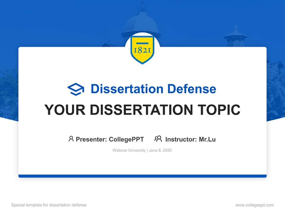 Widener University Graduation Thesis Defense PPT Template4:3 ratio PPT effect preview image7
