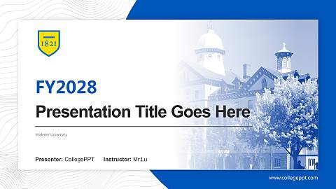 Widener University Academic Presentation/Research Findings Report PPT Template