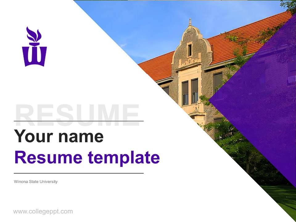 Winona State University Resume PPT Template4:3 ratio PPT effect preview image5