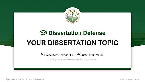 West Virginia School of Osteopathic Medicine Graduation Thesis Defense PPT Template