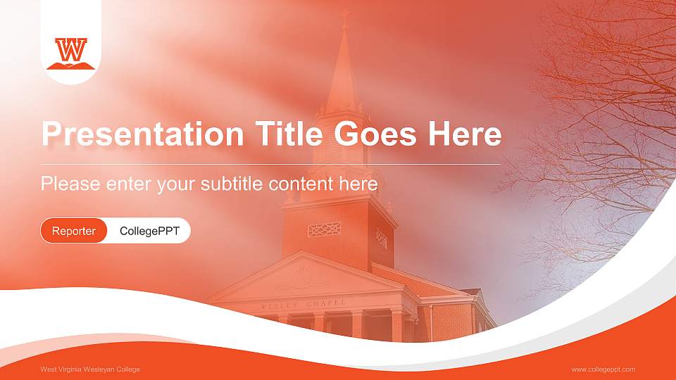 West Virginia Wesleyan College Lecture Sharing and Networking Event PPT Template16:9 ratio PPT effect preview image